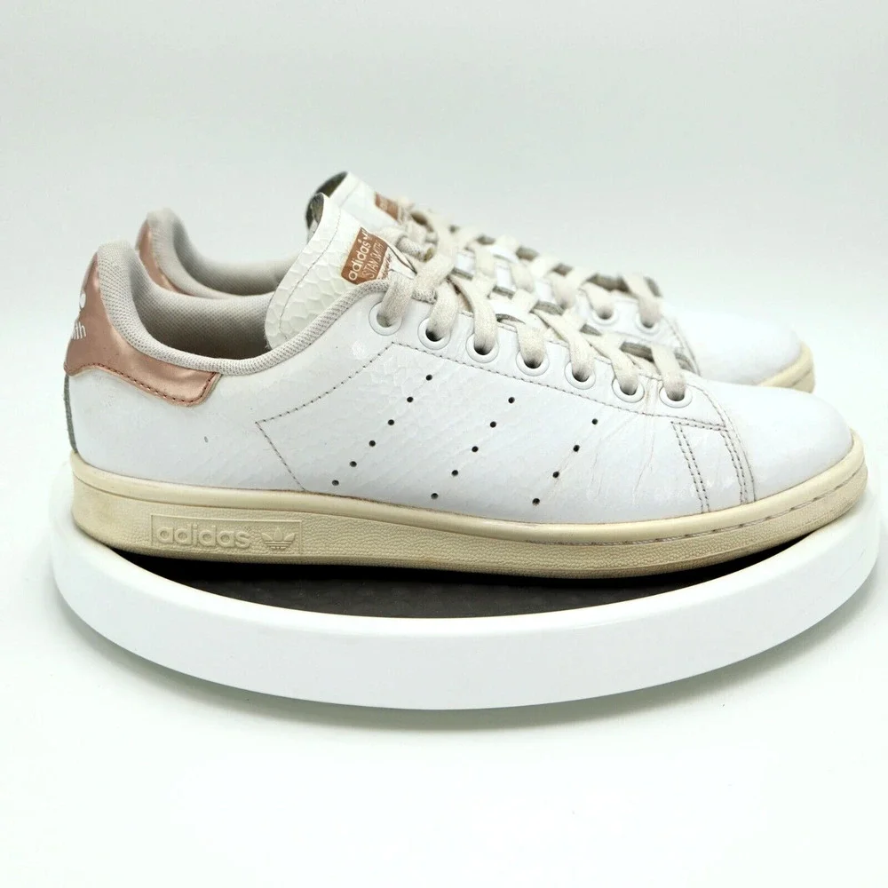 adidas Stan Smith White Copper Womens Size 7.5 Shoes Lace Up Sneakers Leather